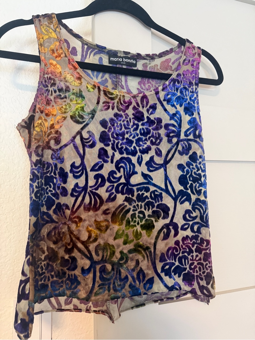 Vintage Maria Bonita Holographic Velvet Tank Top
